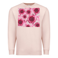 Pale Pink breast cancer sunflower Premium Sweatshirt - CowGirlArtShop