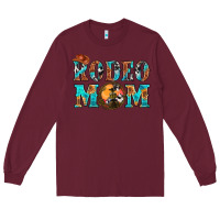 Burgundy Western Rodeo Mom Long Sleeve Tee - BundleAndBundleShop