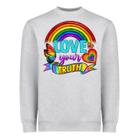Heather Grey Love Your Truth Heavyweight Sweatshirt - BundleAndBundleShop