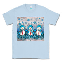 Dusty Blue snowman winter Classic Tee - JahusDesignShop