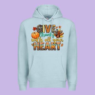 Give Thanks With All Your Heart Premium Hoodie Designed By Cowgirlartshop