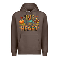 Coffee give thanks with all your heart Premium Hoodie - CowGirlArtShop