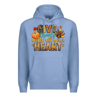 Colony Blue give thanks with all your heart Premium Hoodie - CowGirlArtShop