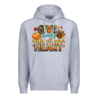 Heather Grey give thanks with all your heart Premium Hoodie - CowGirlArtShop