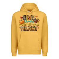 Mustard give thanks with all your heart Premium Hoodie - CowGirlArtShop