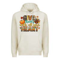 Oatmeal Heather give thanks with all your heart Premium Hoodie - CowGirlArtShop