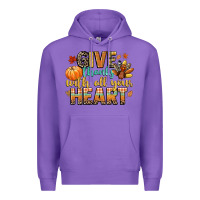 Purple give thanks with all your heart Premium Hoodie - CowGirlArtShop