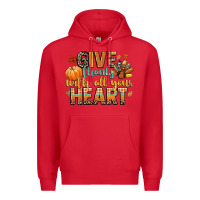Red give thanks with all your heart Premium Hoodie - CowGirlArtShop