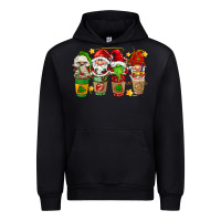 Black christmas coffee cups gnomies Urban Hoodie - FaDigitalArtStudio