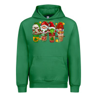 Emerald christmas coffee cups gnomies Urban Hoodie - FaDigitalArtStudio