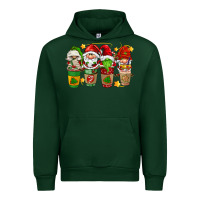 Forest Green christmas coffee cups gnomies Urban Hoodie - FaDigitalArtStudio