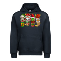Navy christmas coffee cups gnomies Urban Hoodie - FaDigitalArtStudio