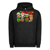 Pigment Black christmas coffee cups gnomies Urban Hoodie - FaDigitalArtStudio