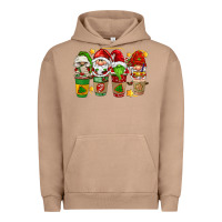 Pigment Burro christmas coffee cups gnomies Urban Hoodie - FaDigitalArtStudio