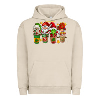 Pigment French Oak christmas coffee cups gnomies Urban Hoodie - FaDigitalArtStudio