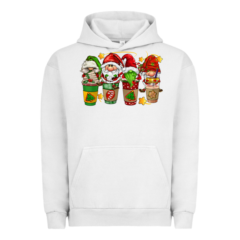 Christmas Coffee Cups Gnomies Urban Hoodie by FaDigitalArtStudio | Teevron