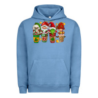 Pigment Pebble Blue christmas coffee cups gnomies Urban Hoodie - FaDigitalArtStudio