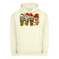 Pigment Pistachio christmas coffee cups gnomies Urban Hoodie - FaDigitalArtStudio