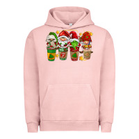 Pigment Salmon christmas coffee cups gnomies Urban Hoodie - FaDigitalArtStudio