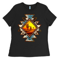 Black cowhide leopard sunset aztec Ladies Tee - JahusDesignShop