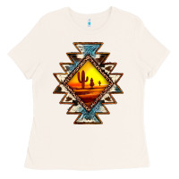 Bone cowhide leopard sunset aztec Ladies Tee - JahusDesignShop