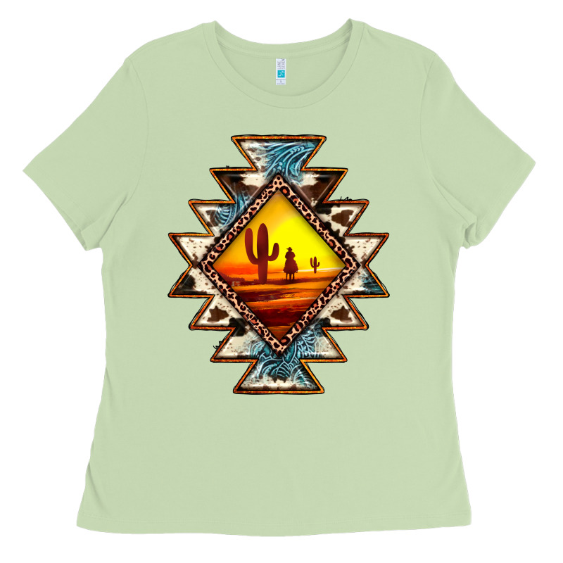 Cowhide Leopard Sunset Aztec Ladies Tee by JahusDesignShop | Teevron