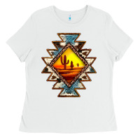 White cowhide leopard sunset aztec Ladies Tee - JahusDesignShop