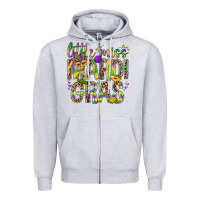 Heather Grey Little miss Mardi Gras Zipper Hoodie - NancyCooperArtShop