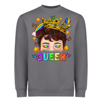 Storm LGBTQ+ Queer Portrait With Crown And Rainbow Heavyweight Sweatshirt - BundleAndBundleShop
