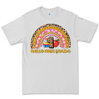 Dove Grey back to school rainbow hello first grade Premium Tee - AdoDesignShop