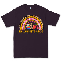 Plum back to school rainbow hello first grade Premium Tee - AdoDesignShop