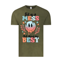 Vintage Olive bit of a mess but doing my best Vintage Tee - MaliasSmallBusiness