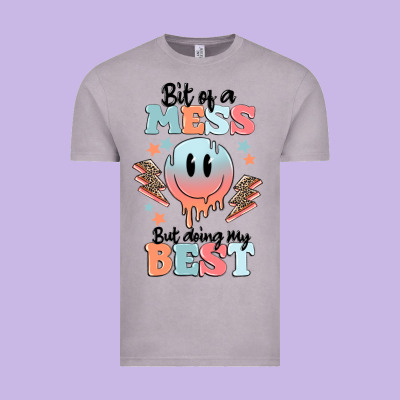 Bit Of A Mess But Doing My Best Vintage Tee Designed By Maliassmallbusiness