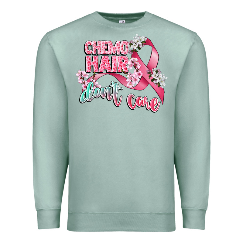 Chemo Hair Dont Care Premium Sweatshirt by CowGirlArtShop | Teevron