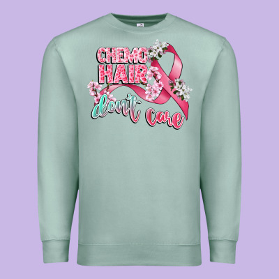 Chemo Hair Dont Care Premium Sweatshirt Designed By Cowgirlartshop