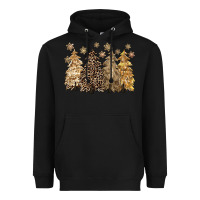 Black merry christmas leopard trees Heavyweight Hoodie - CowGirlArtShop