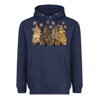 Navy merry christmas leopard trees Heavyweight Hoodie - CowGirlArtShop
