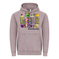 Vintage Zinc mardi gras teacher life Vintage Hoodie - MaliasSmallBusiness