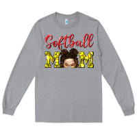 Heather Grey Softball Mom Long Sleeve Tee - BundleAndBundleShop