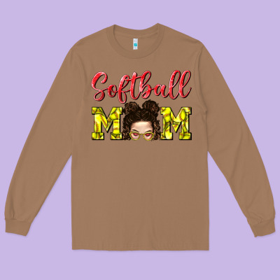 Softball Mom Long Sleeve Tee Designed By Bundleandbundleshop