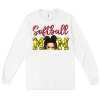 White Softball Mom Long Sleeve Tee - BundleAndBundleShop