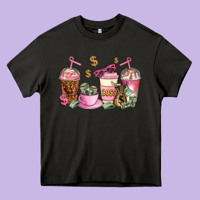 Boss Lady Coffee Cups Heavy Core Tee Designed By Adodesignshop