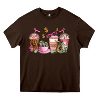 Chocolate Brown boss lady coffee cups Heavy Core Tee - AdoDesignShop
