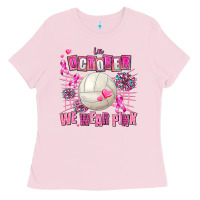 Bubblegum Pink in october we wear pink volleyball Ladies Tee - AdoDesignShop
