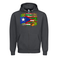 Smoke Mexico and Puerto Rico flag Zipper Hoodie - texasbilliewilder