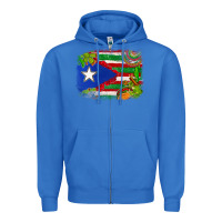 True Royal Mexico and Puerto Rico flag Zipper Hoodie - texasbilliewilder