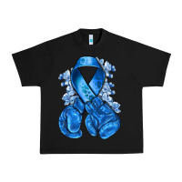 Black Blue ribbon with boxing gloves Urban Heavy Tee - NancyCooperArtShop