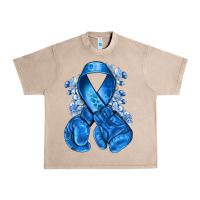 French Oak Blue ribbon with boxing gloves Urban Heavy Tee - NancyCooperArtShop