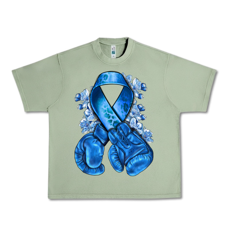 Blue Ribbon With Boxing Gloves Urban Heavy Tee by NancyCooperArtShop | Teevron