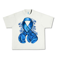 Pistachio Blue ribbon with boxing gloves Urban Heavy Tee - NancyCooperArtShop